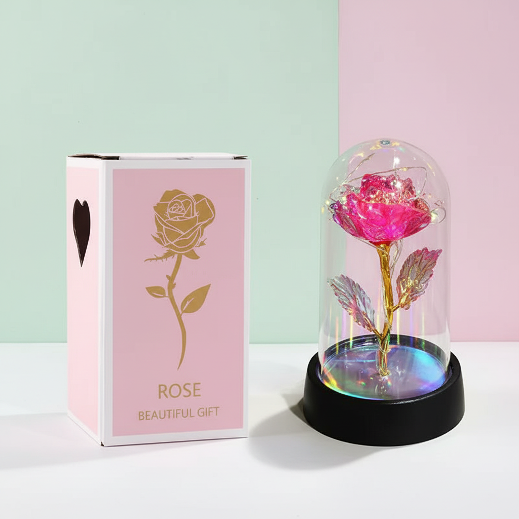 Valentines Day Eternal Rose in Glass Dome